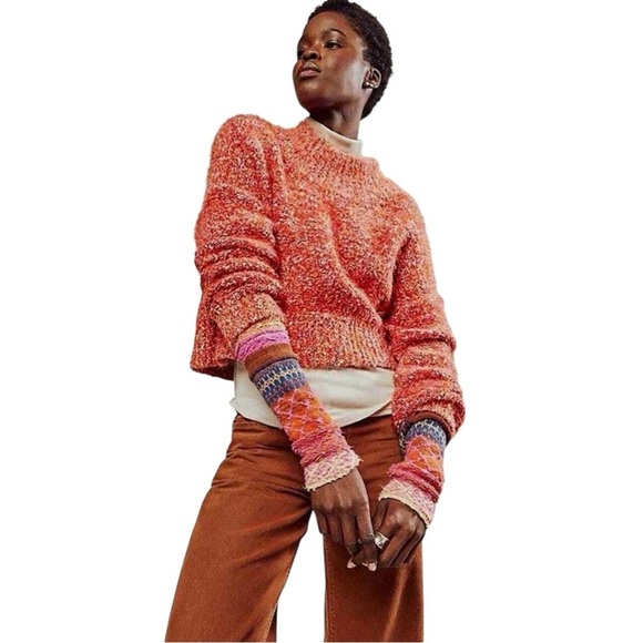 NEW Free People Stardust Crop Super Soft Red
Pullover Sweater Women Size Small - Picture 6 of 13